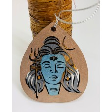 Blue and bronze wooden Lord Shiva ornament.