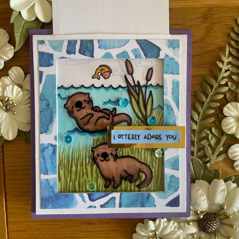 Otterly Adore You Magic Slider  Card - Greeting Card