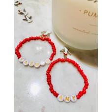 RED Personalised Girls Boys Kids Beaded Bracelet | Name Bracelet | Friendship Bracelets | Children's Names | Stocking Filler