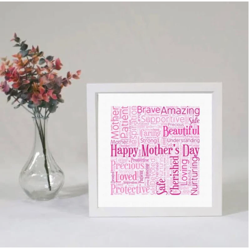 Mother's Day Gift Set - Positive Affirmation Wall Art Frame, Mug