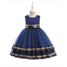 Blue Layered Sequins Dress