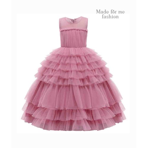 Frilled Layered Tutu Dress - Pink