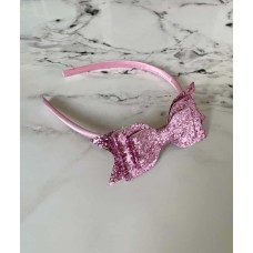 Light Pink Bow Glitter Hair Band