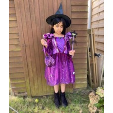 Premium Bat Witch Costume with 4 Accessories