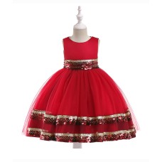 Red Layered Sequins Dress