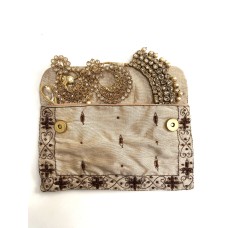Gold wallet, makeup bag, jewellery bag. 