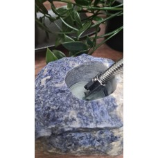 Sodalite Handcrafted Tea Light Holder - clarity - emotional balance - intuition - truth