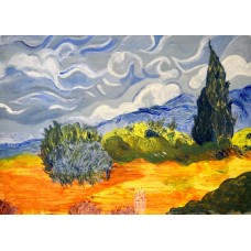 Van Gogh's Wheatfields with Cyprusses, fan art