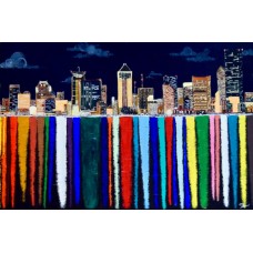 Urban Reflections/ Cityscape/ original art/ A4 / multicoloured/ contemporary / skyline