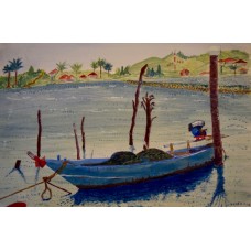 Fishing Boat, an Original Piece of Art as an A4 Glicee Print in German Etching