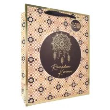 Ramadan Kareem Gift Bag - Black & Gold Geometric