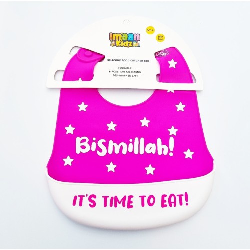 Bismillah' It's Time To Eat Bib (Fuschia Pink)