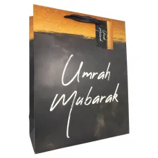 Umrah Mubarak Gift Bag - Washed Black & Gold