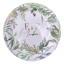 Eid Mubarak Plate - Green & Gold