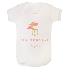 Baby Bodysuit - Eid Mubarak Moon + Hanging Stars