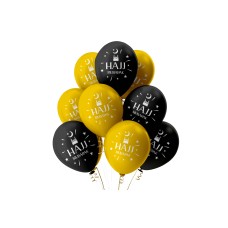Hajj Mubarak Balloons - Black & Gold