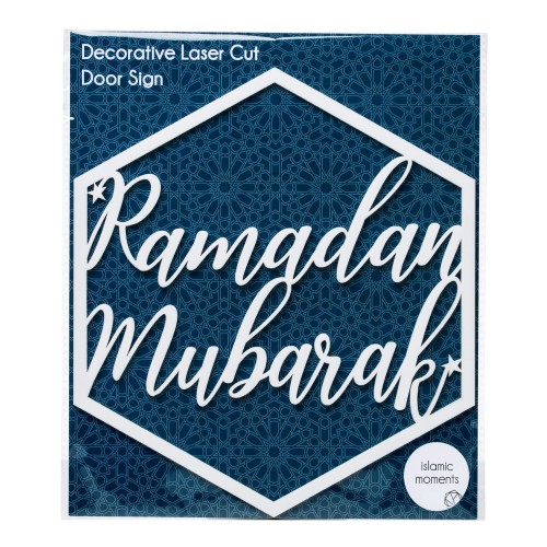 Ramadan Mubarak Laser Cut Hanging Door Sign Decoration