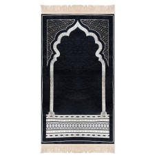 Luxury Padded Salah Prayer Mat With Zip - Arch - Black