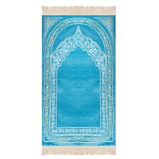 Luxury Padded Salah Prayer Mat With Zip - Arch - Turquoise