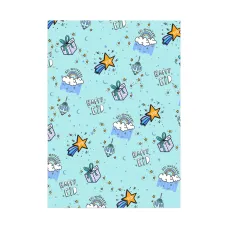 Blue Happy Eid Shooting Star Wrapping Paper - 70x50cm (5 Sheets)