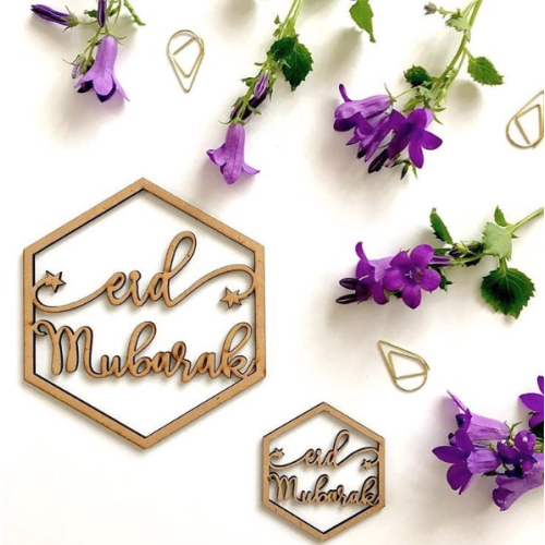 Hexagon Eid Mubarak Hanging Ornament Pack - LCW 02