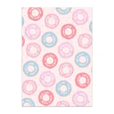 Pink 'Donut Open Until Eid!' Wrapping Paper - 70x50cm (5 Sheets)