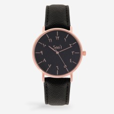 ITHNAAN - Noir/Rose Gold - Black Leather