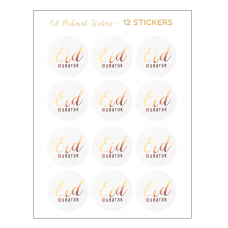 EID Mubarak Foil Stickers - Rose Gold