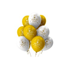 Hajj Mubarak Balloons - White & Gold