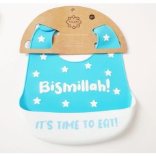 Bismillah' It's Time To Eat Bib (Blue)