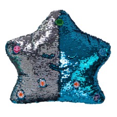 My Dua Pillow - Flippable Sequin Pillows with Light and Sound (Blue / Silver)