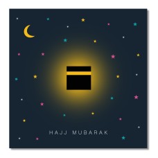 Hajj Mubarak Card - Midnight Kaaba