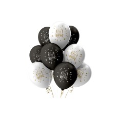 Eid Mubarak Balloons - Domes & Lanterns - Black and White Mix