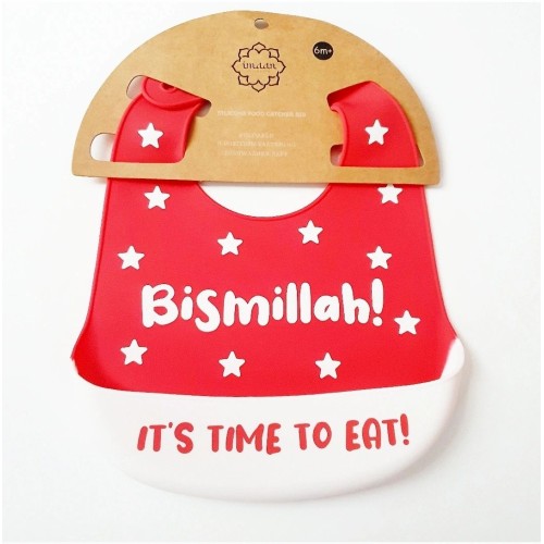 Bismillah' It's Time To Eat Bib (Red)
