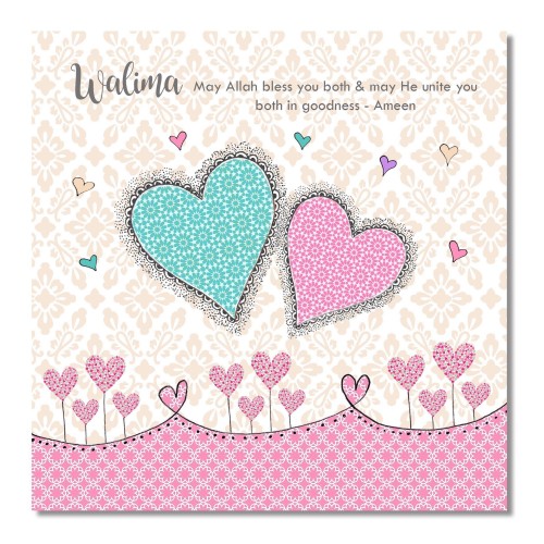 Walima Wedding Card - Love Hearts