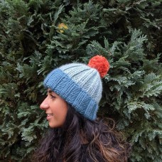 Merino Wool Hat With Pom Pom (Three Tone) - 25 colours available