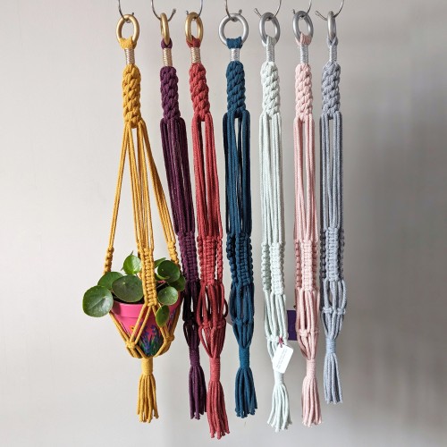 Macramé Plant Hanger - Chain Knot Style - 20 colours