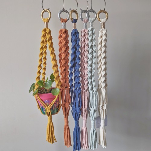 Macramé Plant Hanger - Spiral Knot Style - 20 colours