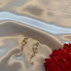 Mermaid drop earrings, Cute Mermaid Earrings, Gift For Her, Gold Mermaid earrings, Valentines Jewellery, Mermaid Pearl Earrings