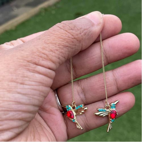 Handmade Bird earring, Bird earrings dangle, Hummingbird Earrings, Bird Long Drop Earrings, Women's Jewellery, Gift for her, Valentines Gift