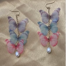 Butterfly Charm Drop Earrings, Delicate Butterfly Earrings, Birthday gift, Beautiful Butterfly earrings, Butterfly Earrings Dangle