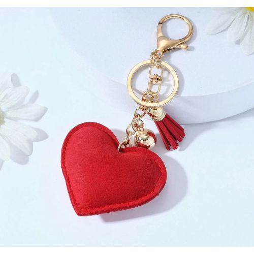 Handmade Love Heart Keychain, Red Heart Keyring, Heart keyring, Love heart keychain, Gift presents for girlfriend, Mothers Day Gift