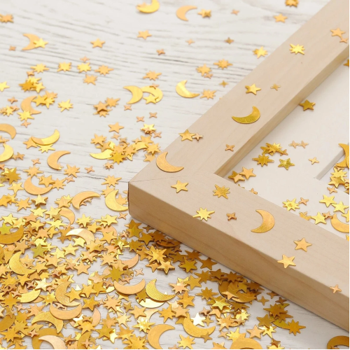 Moon and Stars Confetti, Gold Star and Moon Table Confetti, Party and Table Confetti, Gold Table Confetti, Party Confetti, Table Decoration
