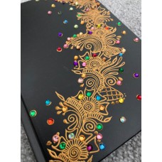 Personalised Mehendi Notebook | Graduation |  Decorative Gold Painted Stationary |  Personalised Journal Gift | Teachers Gift | Plan Notepad
