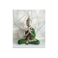 Praying Buddha Statue in Green - Ideal gift for a meditation room, living room decor or home office. Spiritual Gift
