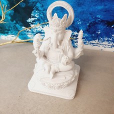 White Ganesh Statue - Lord Ganesh, Decorative Statue, Hindu God