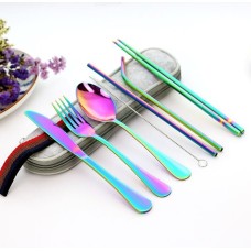 Reusable Cutlery Set - Colourful Rainbow Unicorn Cutlery, Zero Waste and ideal for travelling.