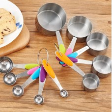 Measuring Cup and Spoon Set - Colourful Kitchen Gadget