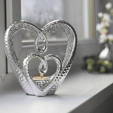 Double Entwined Heart Tealight Holder