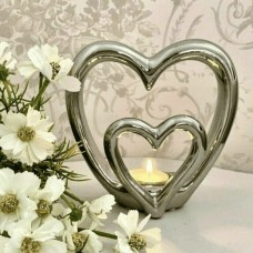 Wedding Heart Tealight Holder - Gift for wedding or anniversary. Romantic gift.